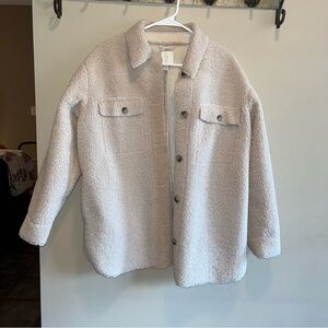 Joie Cozy Cream Sherpa Jacket oversized